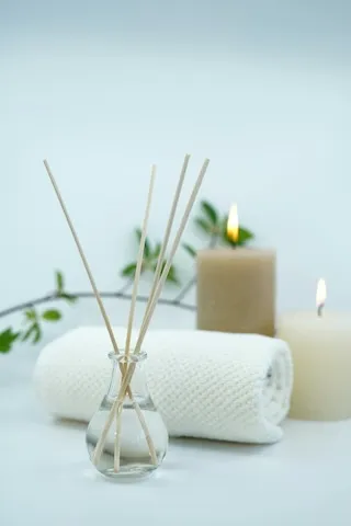 Candles and towel